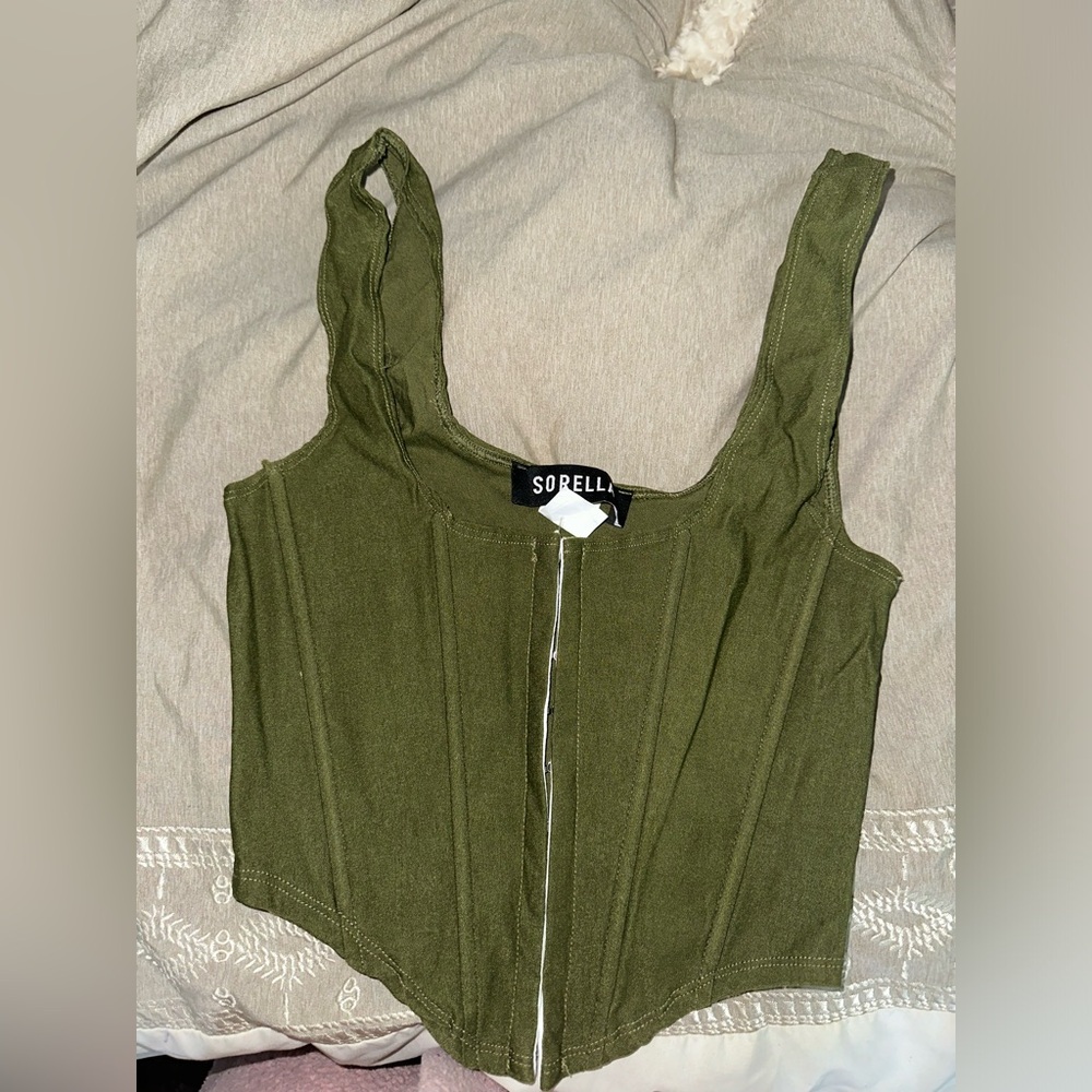 Sorella Olive Green Corset Top